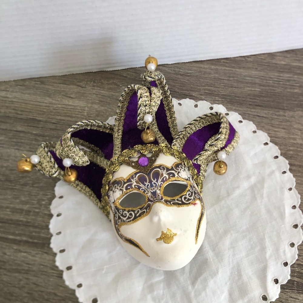 Handmade Venetian Jester Mask Wall Decor